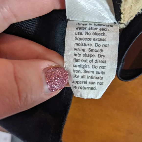 Vintage Black White Striped Bathing Suit Swimsuit One Piece Mod Retro Sz 11/12 - Picture 7 of 7